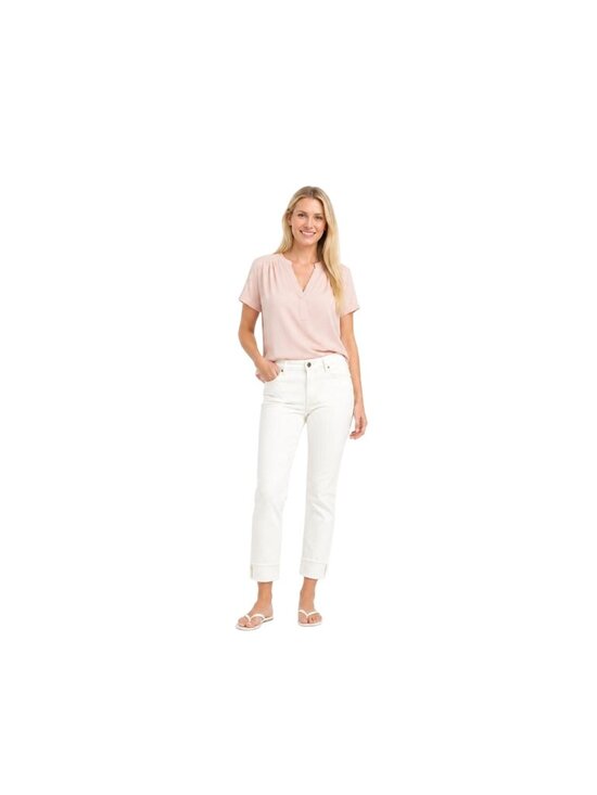 Nine West Denim - New Nine West Size 4 Gramercy Crop Jeans Slim Fit White Soft Twill Fray Cuff